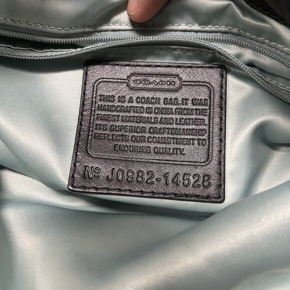 Vintage Coach Black Leather&Canvas No J0982-14528 Shoulder Bag Purse Turn Lock - Picture 6 of 7